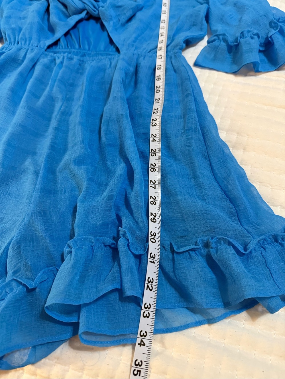 miami Bright Blue Tie-Front Ruffle R - Picture 14 of 16